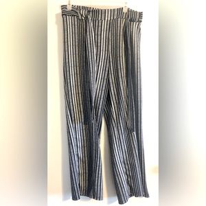 Navy and white striped pants